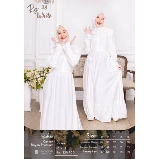 Gamis Remaja Rauna RGR 38 Putih