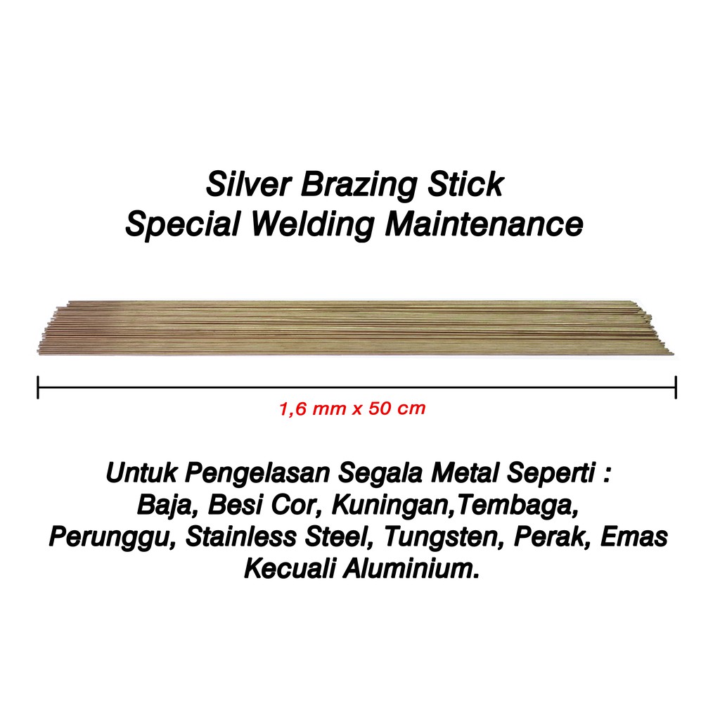 Kawat las Perak / Silver Brazing diameter 1,5 mm per batang