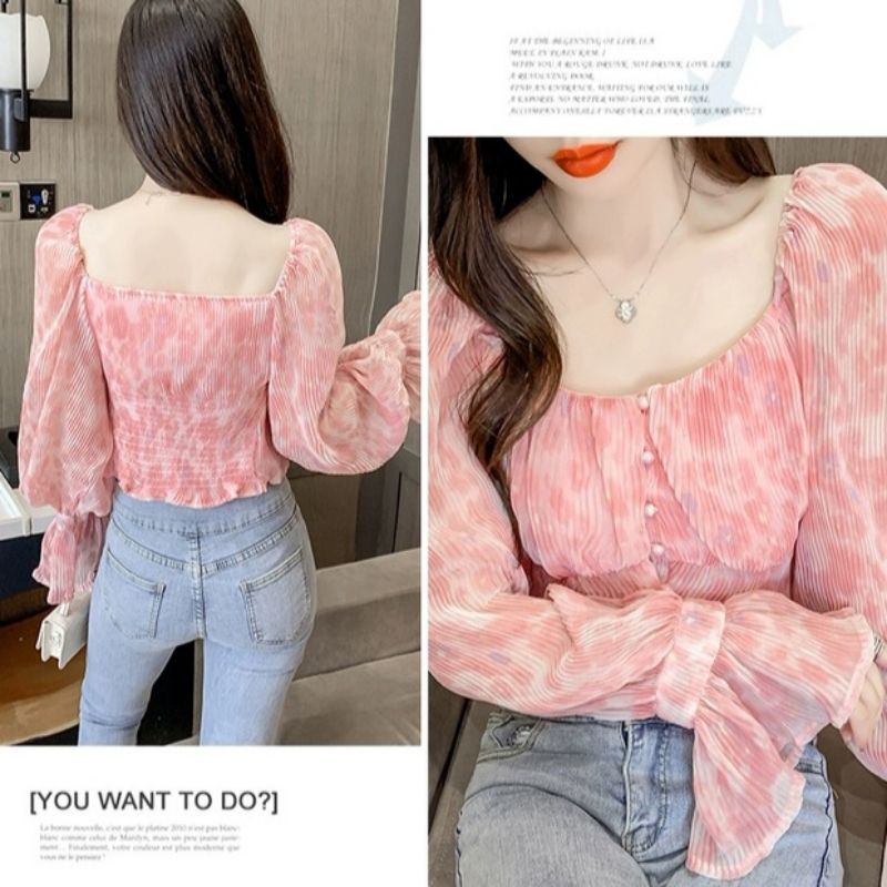 MDLV ~ 5920# Annatina Pleated Top Atasan Blouse Import