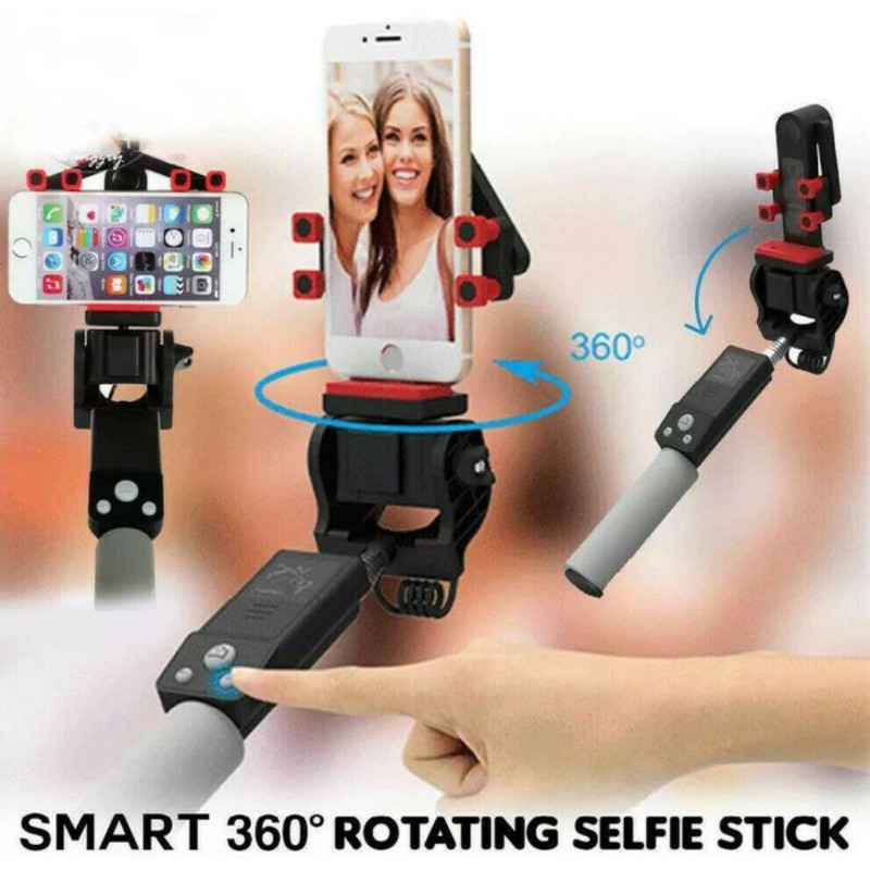Smart 360 Derajat Rotated Selfie Stick Tongsis Bluetooth Wireless 360 Rotasi
