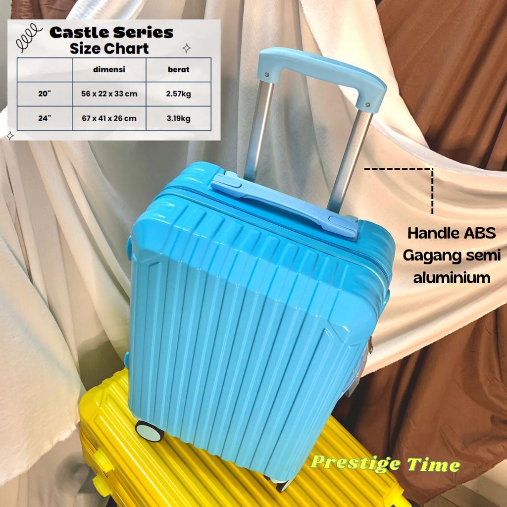 Koper Kabin Cabin Bagasi 20 24 Inch Castle Venus Warna Pastel Impor Korea Anti Pecah Luggage Suitcase Koper USB Umroh Traveling Jalan Jalan Healing Murah