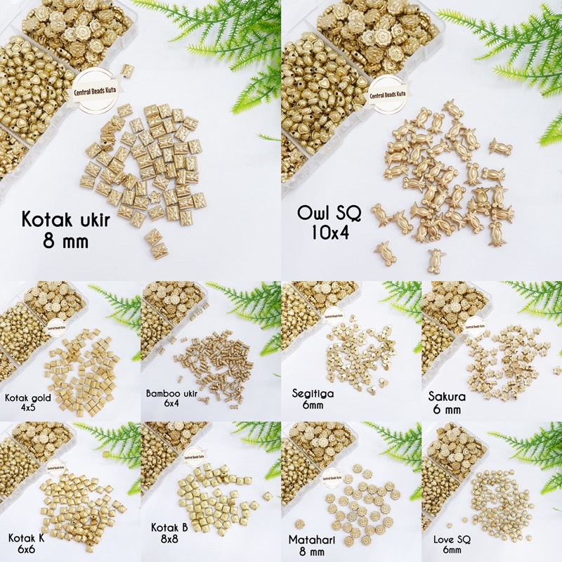 (50 gram) MANIK SQ GOLD MOTIF / MOTE SQ / MANIK GOLD