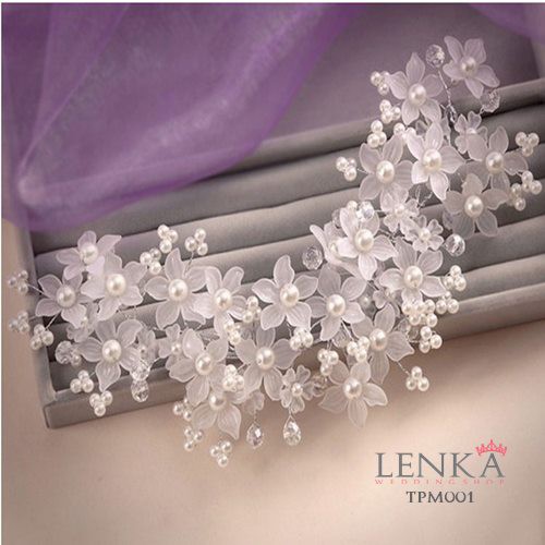 [PRODUK TERLARIS] TIARA PENGANTIN PESTA MODERN BUNGA SIMPLE WEDDING BUNGA TPM001