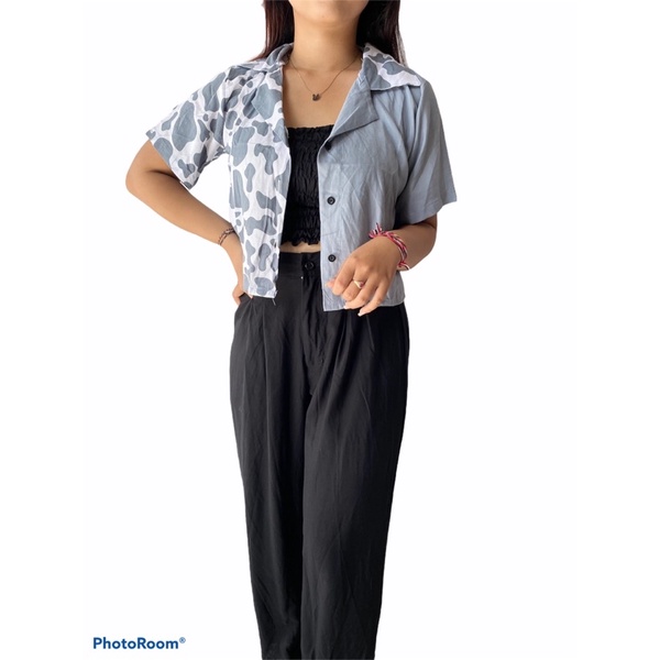 KEMEJA TWO TONE A040