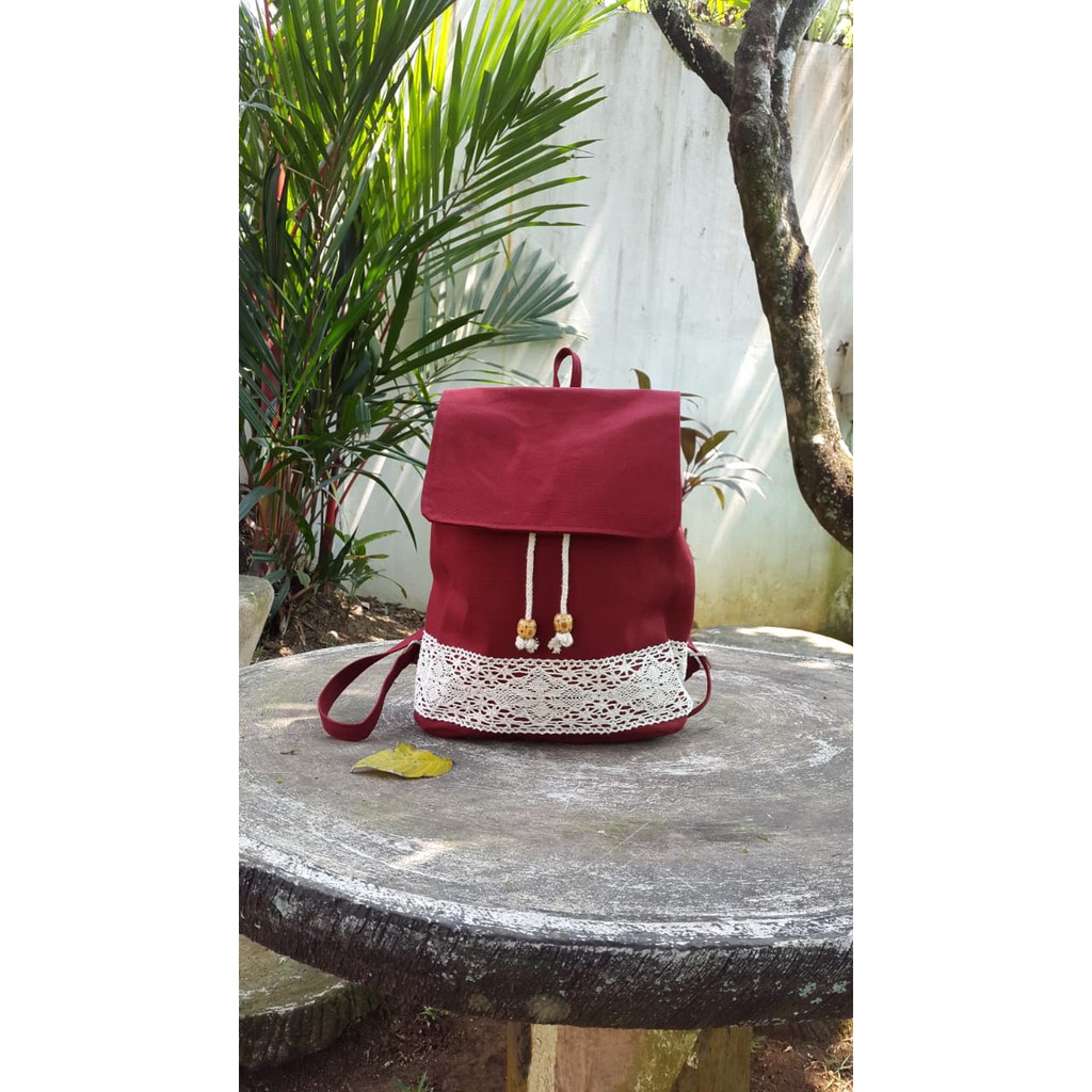 TAS RANSEL KANVAS DENIM HEEJOU MEDIUM VINTAGE