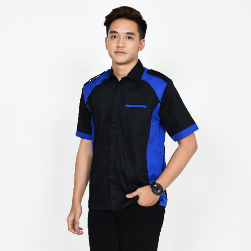 custom seragam murah/baju tangan pendek custom bordir/kemeja karyawan pabrik/perusahaan/garmen/alat berat/kontruksi/proyek/perkumpulan