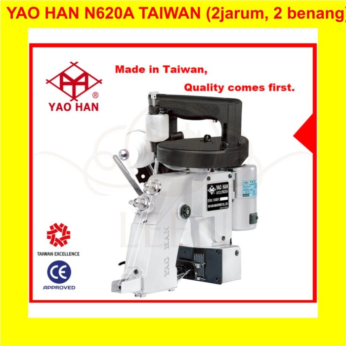 Mesin Jahit Karung YAO HAN N620A Taiwan 2 Jarum 2 Benang LEEN