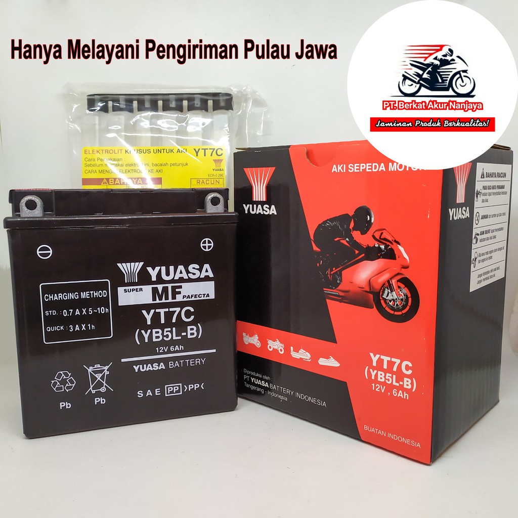 YUASA YT7C 12V 6Ah Aki Kering Motor | Shopee Indonesia