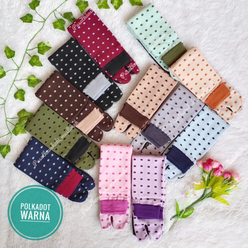 [12 pasang] Polkadot warna