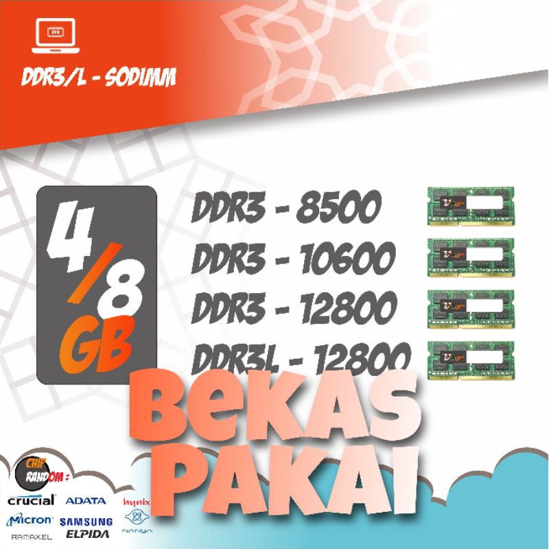 [Bekas Pakai] - Sodimm DDR3/3L 4GB