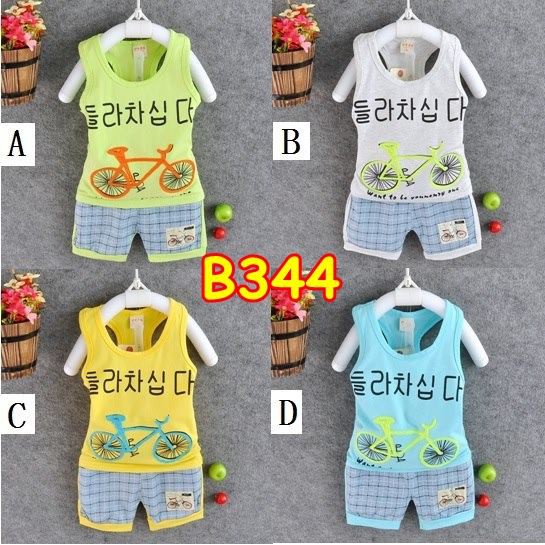 B344 / BAJU ANAK COWOK LENGAN PENDEK / SETELAN ANAK