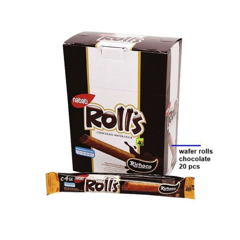 

Nabati Rolls Coklat Stick 1 Dus 160gr/@8gr isi 20 Pcs