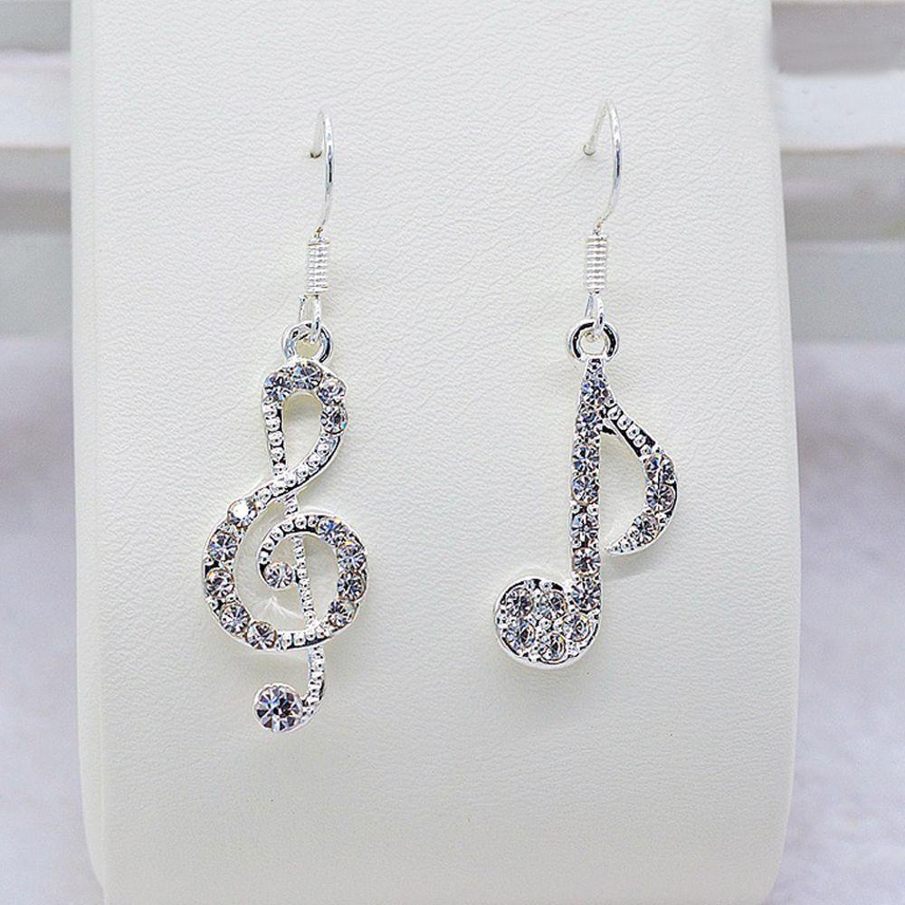 Needway Anting Perhiasan Top Panas Musik Note Drop Musim Panas Kristal Menjuntai