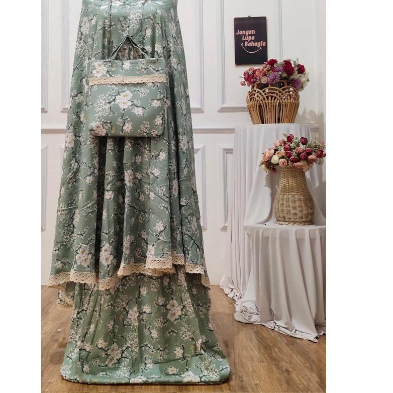 Harga TERMURAAH.. MUKENA RAYON DEWASA MOTIF BUNGA MELATI RENDA KECIL MURAH/ MUKENA RAYON PREMIUM