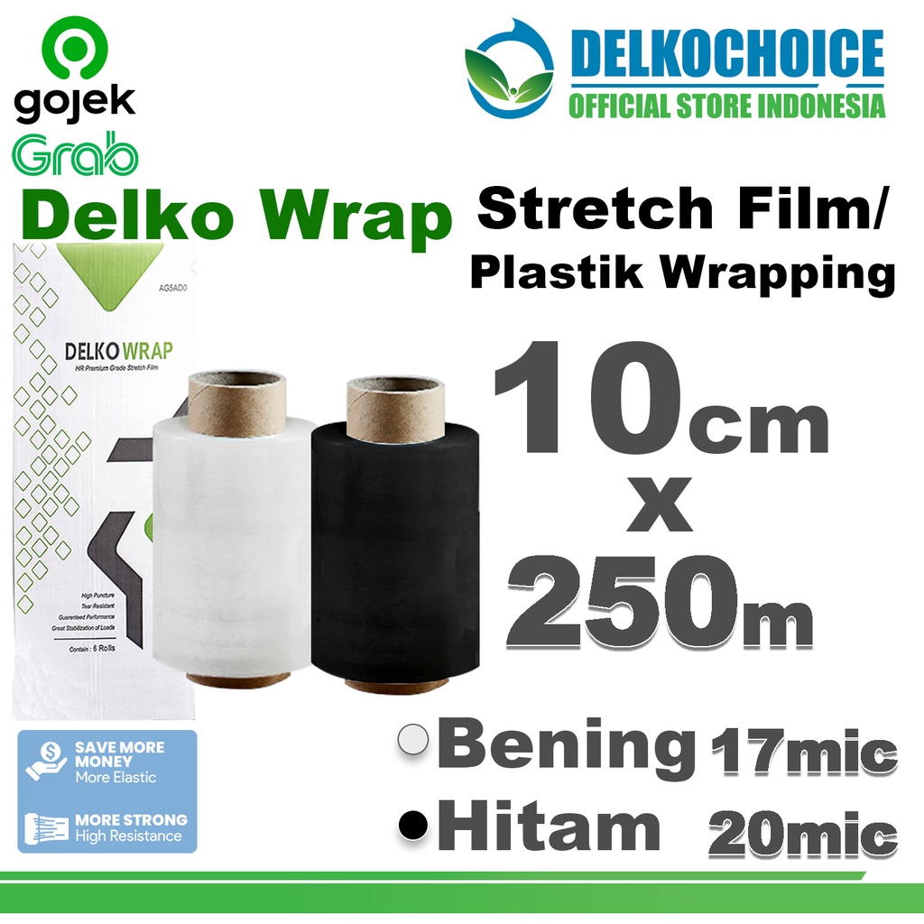 

Plastik Wraping Stretch Film 10cm x 250meter DELKOWRAP Pembungkus WRAPPING GOJEK GRAB /DUS