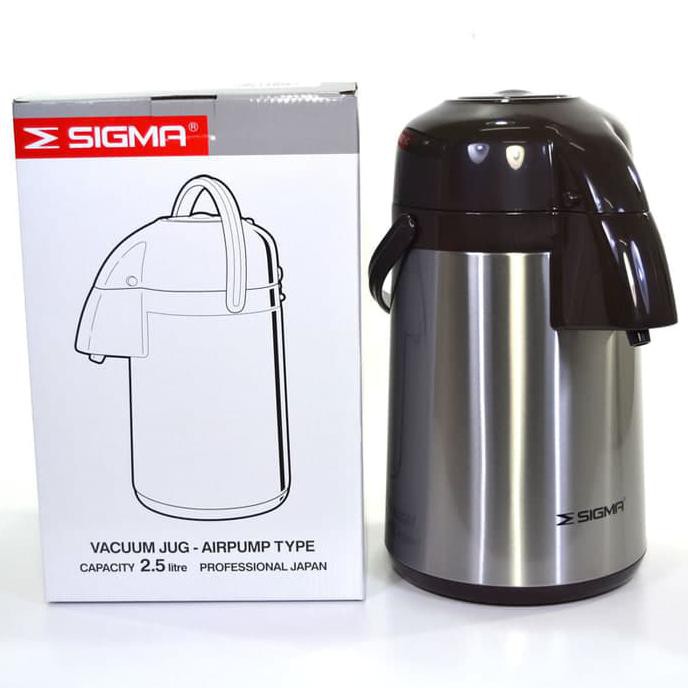 Sigma Vacuum Airpot / Termos Pencet Stainless 2.5Lt / Termos Air Panas Sajidin73