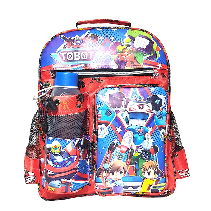 Tas Ransel anak Sekolah TK / SD karakter Tobot free botol // Tas ransel Tobot