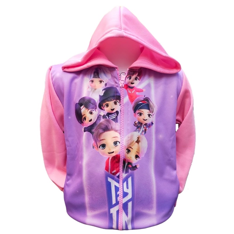KLV Jaket Anak Perempuan Printing BTS TinyTan | Kids Jacket Printing | Jaket Hoodie