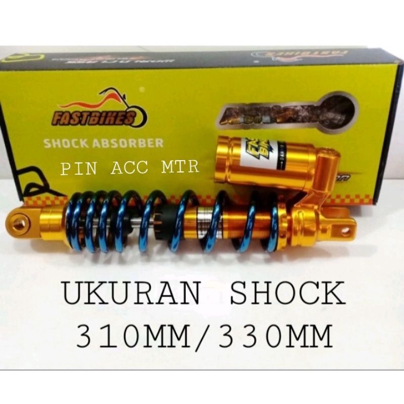 Shok  Shock Shockbreaker Belakang Tabung Bawah Fastbikes Twotone Ukuran 310/330mm semua motor metic