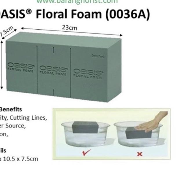 

OASIS Indocell Floral Foam 4 Keping Basah Satuan Bunga Segar Fresh Flower Foam Bunga Florist Supply