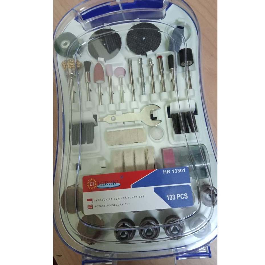 ACCESSORY KIT ROTARY 133 PCS HIROKI HR 13301/Mata Tuner Mini Gerinda Tunner  Tool Carving Ukir