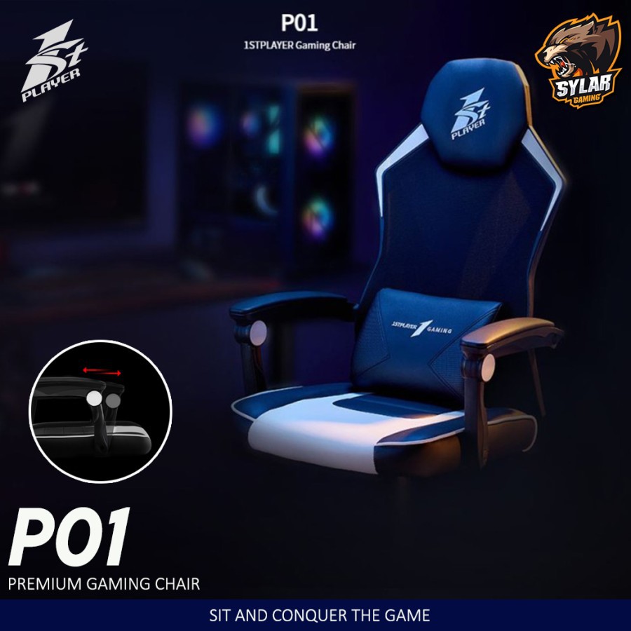 1STPLAYER Gaming Chair P01 Black White - Gaming Chair