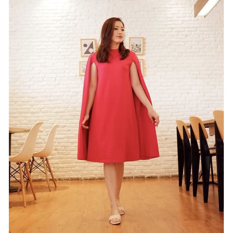 dress wanita loose bahan scuba import HQ (belakang resleting) KMSAPPOR