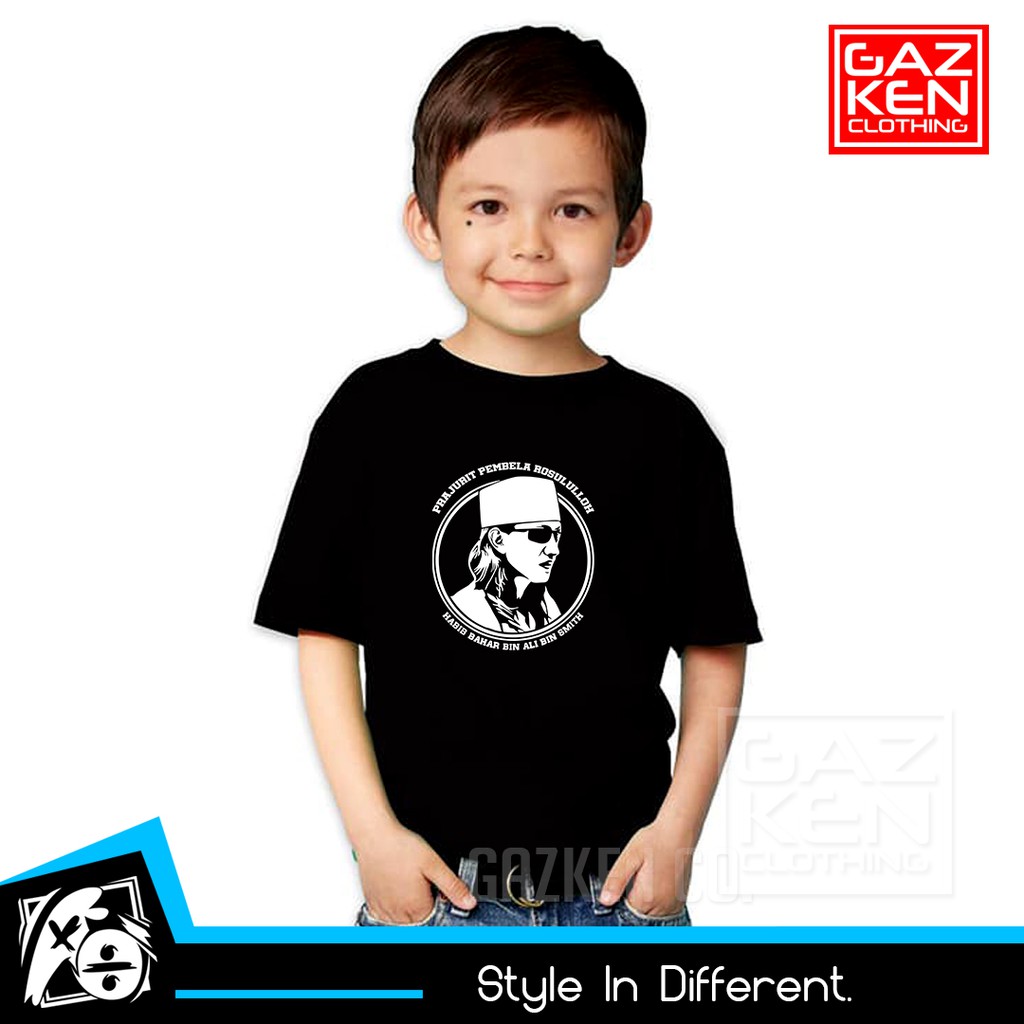 Kaos Baju Distro Pecinta Sayyid Habib Bahar Bin Ali Bin Smith Dakwah Ukuran Anak Cotton Combed 30s