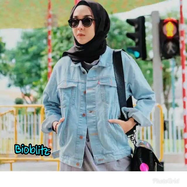 Promo bayar ditempat / COD jaket jeans oversize wanita jaket denim jaket jumbo