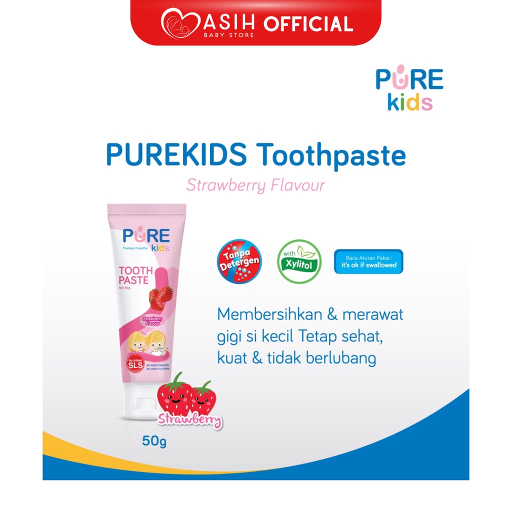 Pure Kids Toothpaste Pasta Gigi Bayi dan Anak Aman Tertelan 50 gr