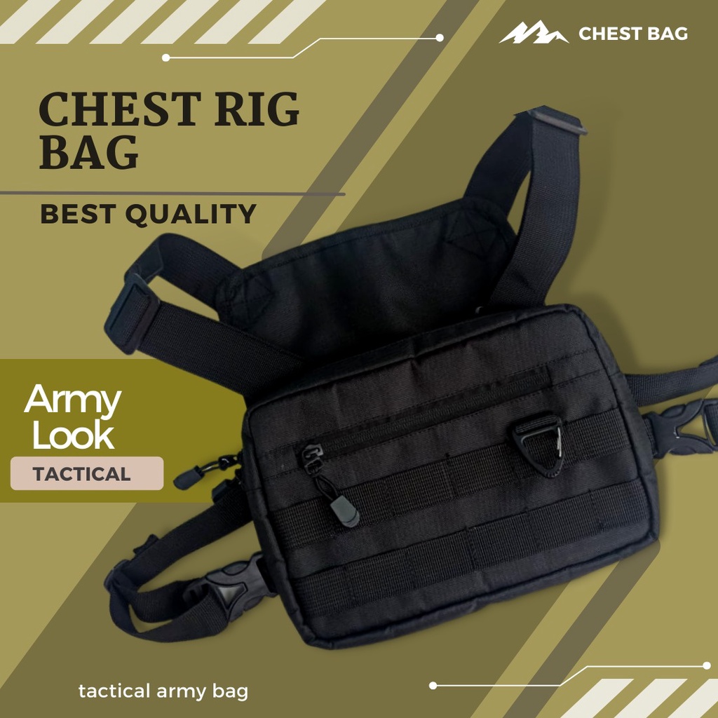 Tas Dada Rompi Model Taktikal Taktis, Chest Bag Tactical Tas Depan Dada Army
