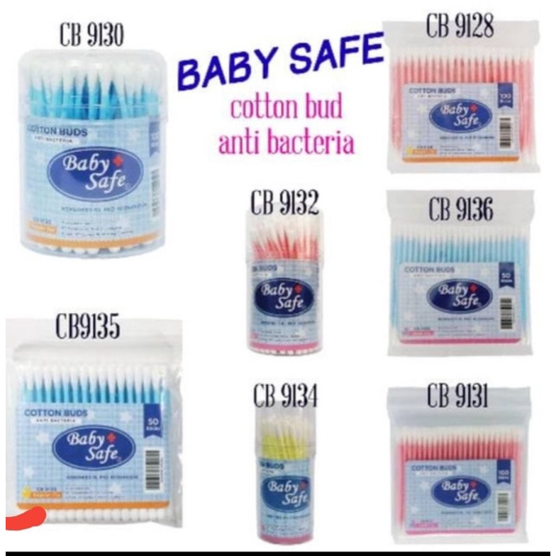 lov me❤ Cotton Bud Baby Safe -kapas Murni 100% - Babysafe korek kuping cb9128 cb9130 cb9132 cb9134 cb9131 cb9135 cb9136