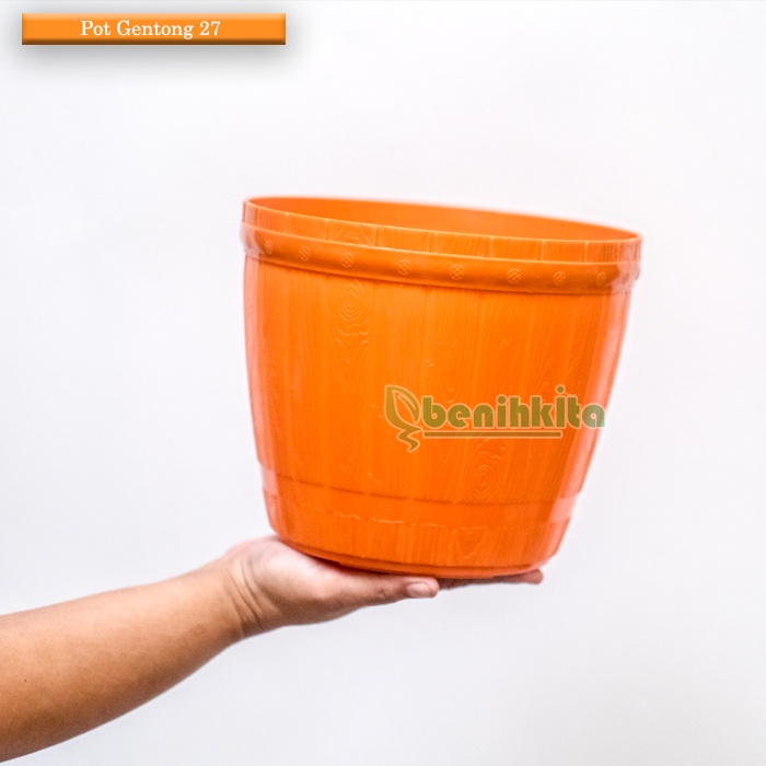 Pot Tanaman-Bunga 22cm Motif Gentong No.27 (Lovenia)