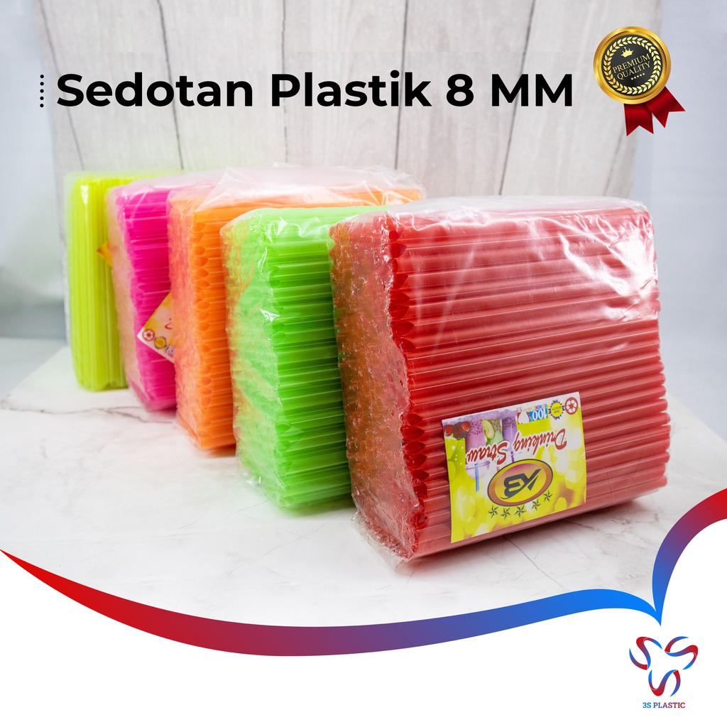 Sedotan Plastik 8 MM Warna Warni / Sedotan Plastik Untuk Cendol Es Duren
