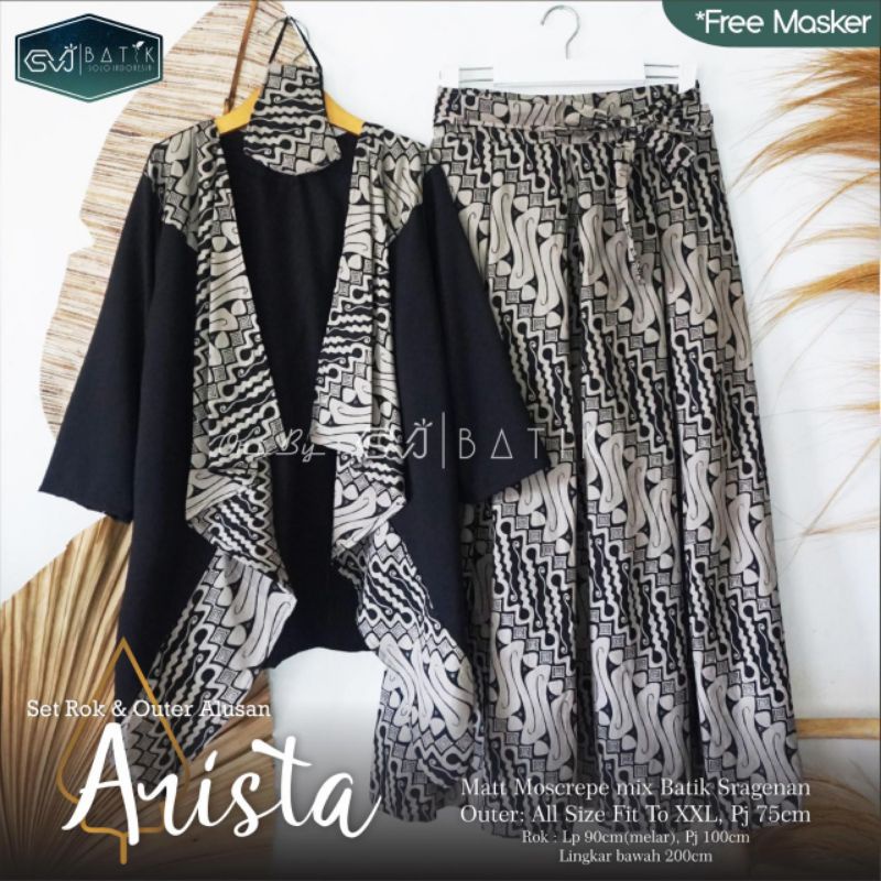 Set outer dan rok batik alusan kode Puritan ,Geberetak,Arista,Vimala,Badraka Ori Berlabel SVJ