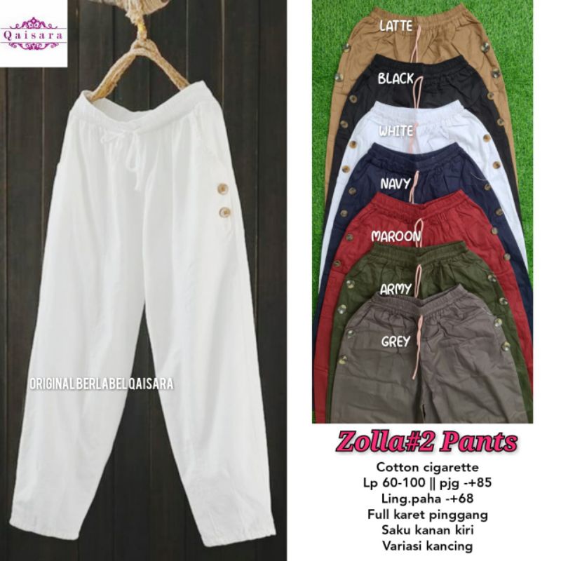 Celana panjang wanita-baggy pants-Celana wanita Cigarette-Zola pants#2 by Qaisara