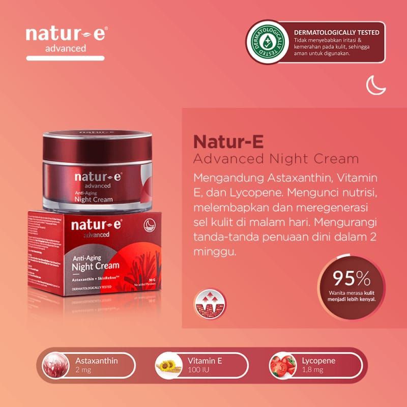 Natur E Cream Advanced Anti Aging Night Cream &amp; Day Cream  Isi 30gr Original 100%