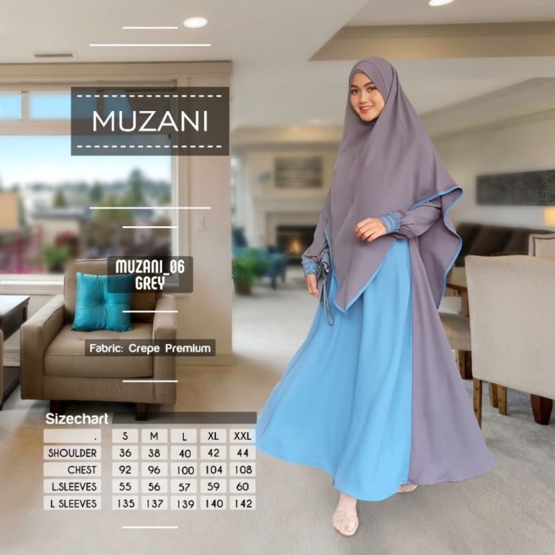 GAMIS SET HIJAB SYAR'I terbaru Endomoda Muzani 06 | Gamis Polos