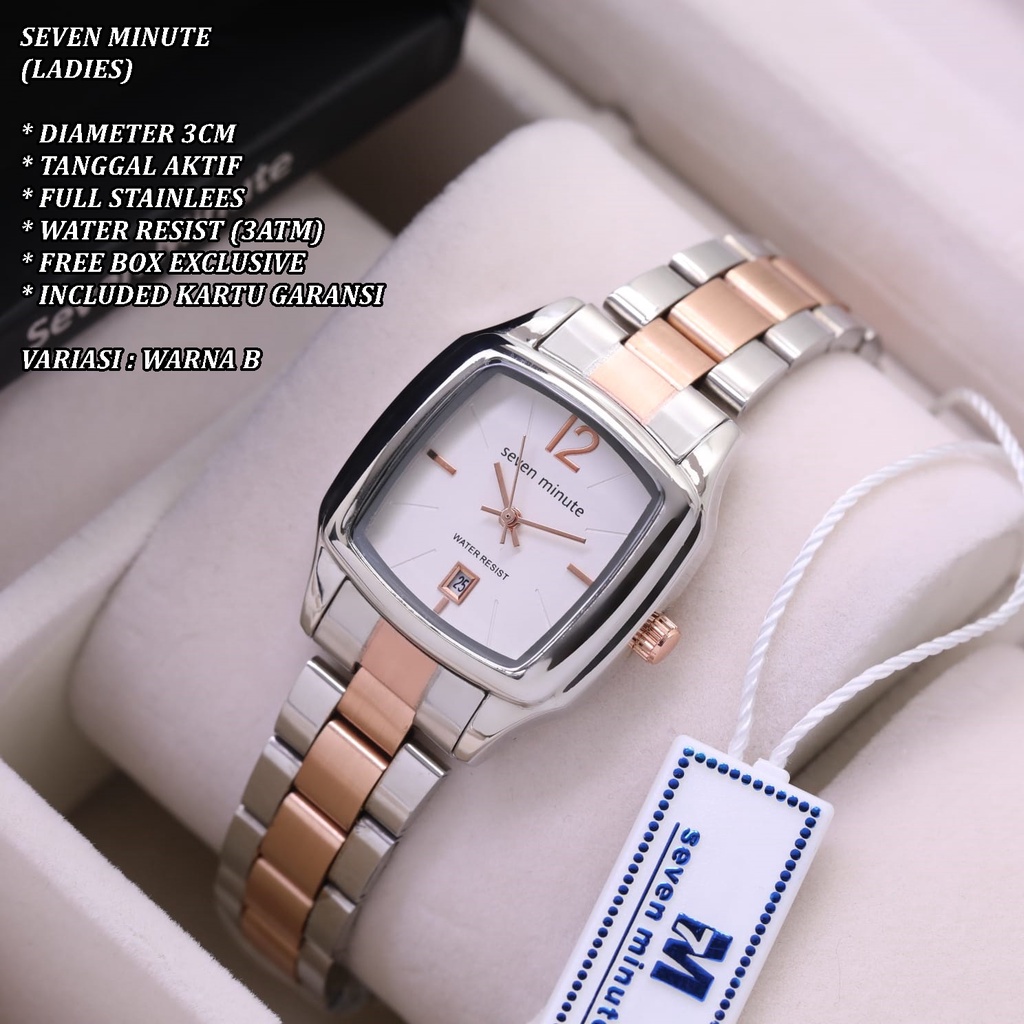 (FREE BOX) JAM TANGAN WANITA FASHION RANTAI BODY SEGI TANGGAL AKTIF