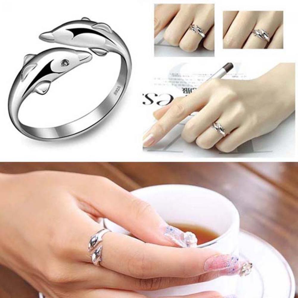 Cincin PREVA Dolphin Perhiasan Lucu Elegan Lapis Perak