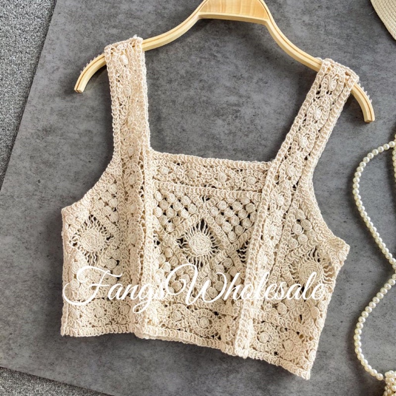 FW B1045 Crochet Vest Rajut Import Premium | Rompi Vest Rajut Import Premium