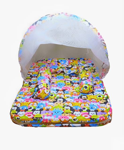 Kasur bayi set kelambu bantal guling model lipat tsum2 PREMIUM terlaris