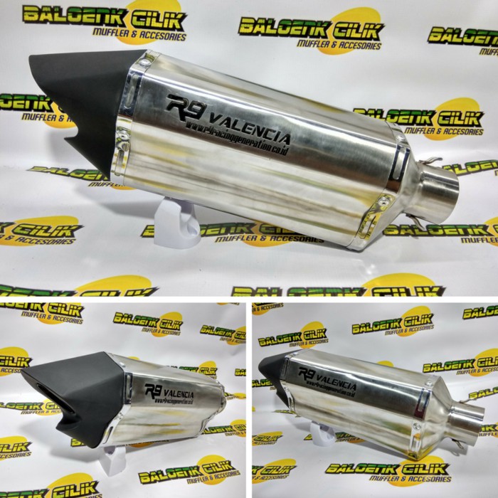 Knalpot R9 Valencia All 150cc-250cc Silencer Only. Silencer R9 Valencia Ninja250 R25 CBR250