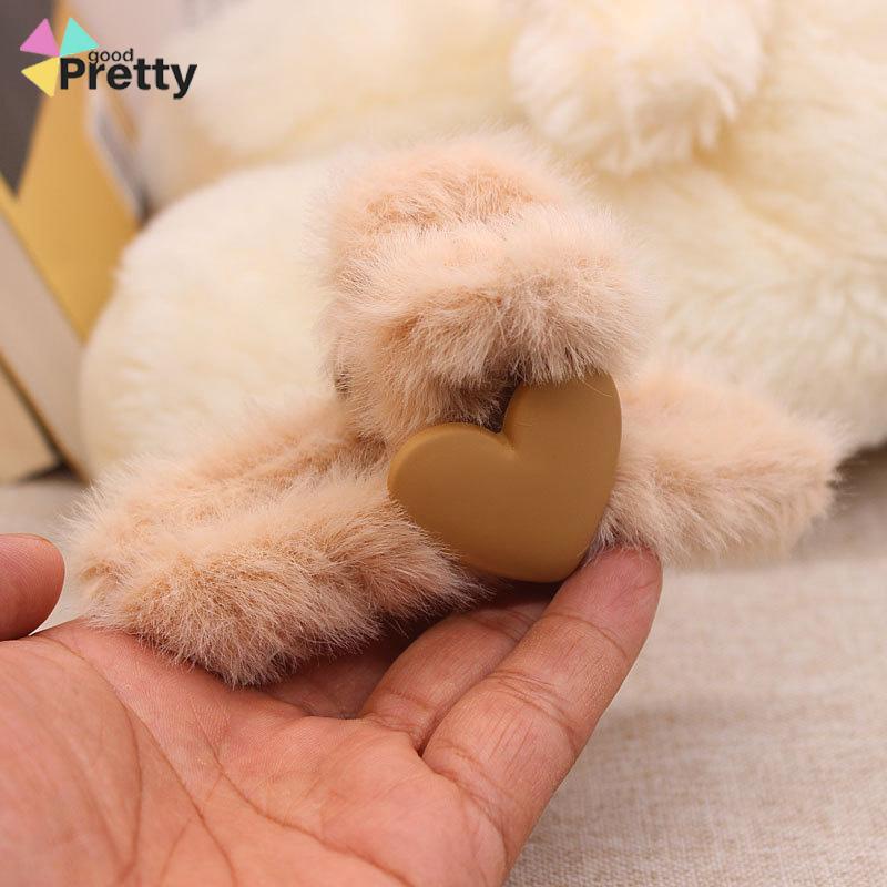 Love Plush Hairpin Fashion Imitasi Kelinci Rambut Temperamen Curling Clip - PD