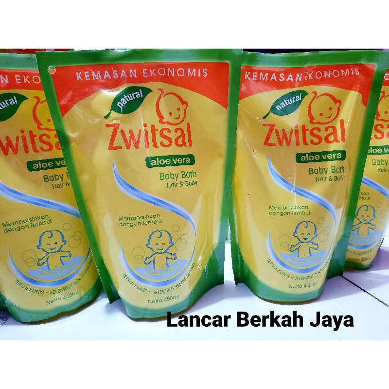 Zwitsal Baby Bath Hair And Body Natural Aloe Vera 450 ML