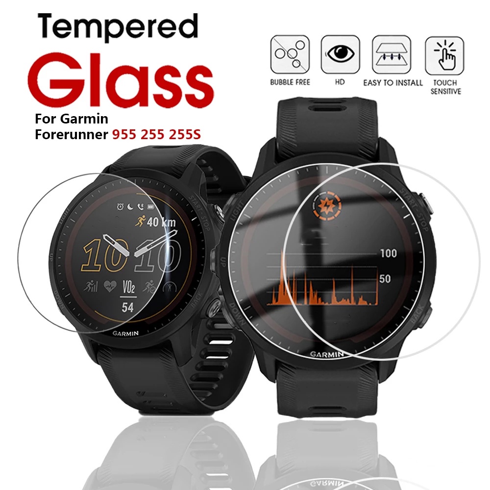 1pc Tempered Glass Pelindung Layar Smartwatch Garmin Forerunner 955 255 255S / Full Cover Anti Gores