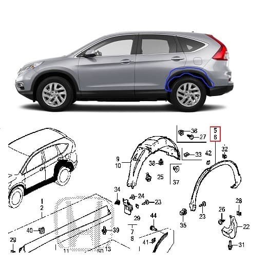 Over Fender Belakang CRV 2014-2016, Crv Gen 4