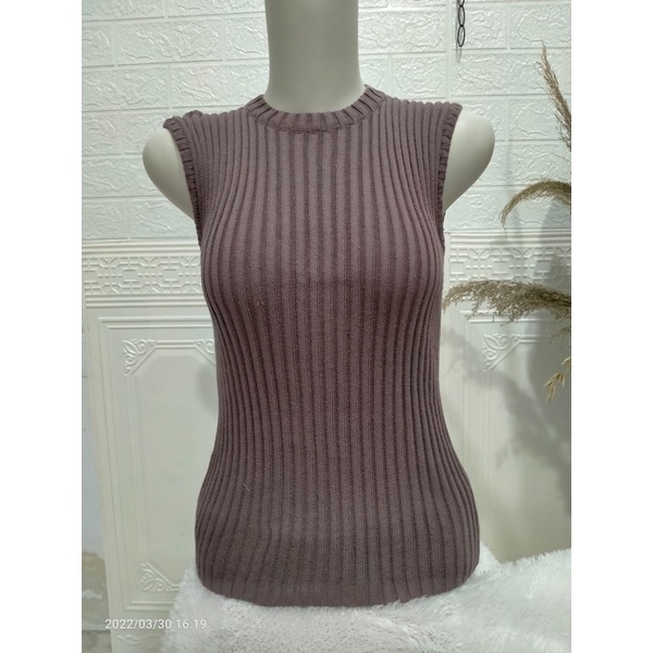 Olivia Tanktop Rajut Wanita - Baju Rajut Knit Singlet Wanita Korean