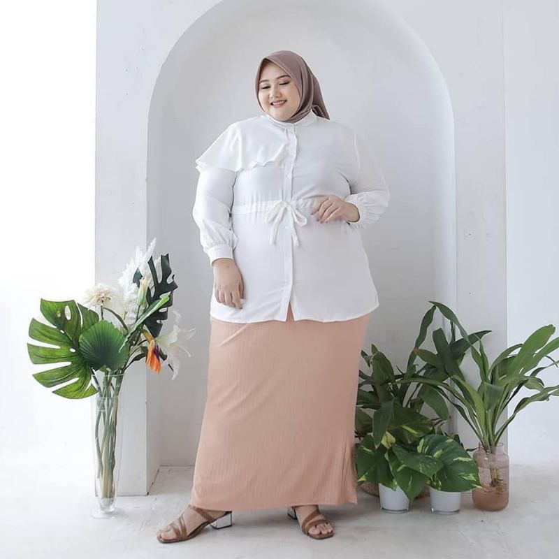 BISA COD ROK KERJA SPAN SCUBA PREMIUM JUMBO/ROK KERJA WANITA/ROK