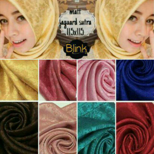 JAGUARD SILK SEGIEMPAT HIJAB JILBAB EMBOS JACQUARD JAGUAR